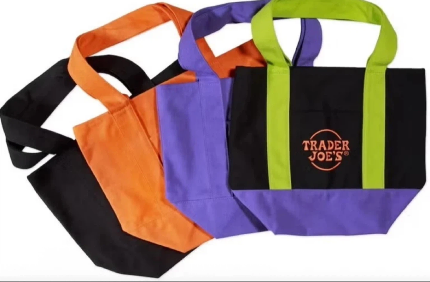 Trader Joe's   Halloween Canvas Tote Bag  - New! 4-pieces - photo 2