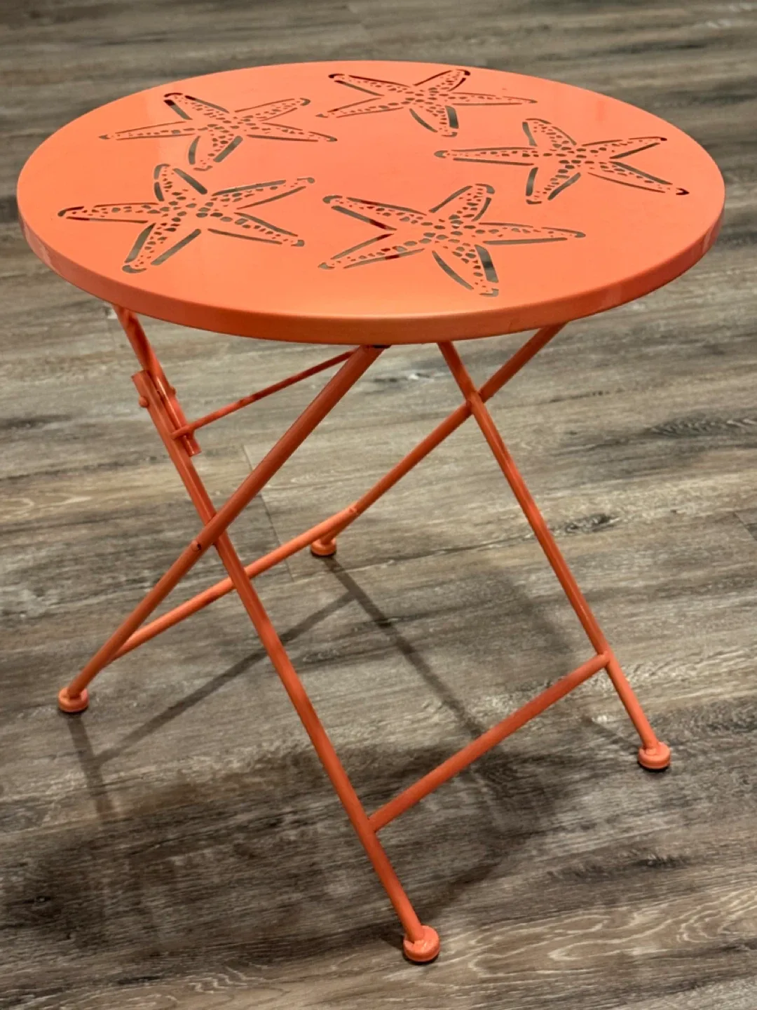 As New Coral Folding Accent Table with Starfish Design thumbnail