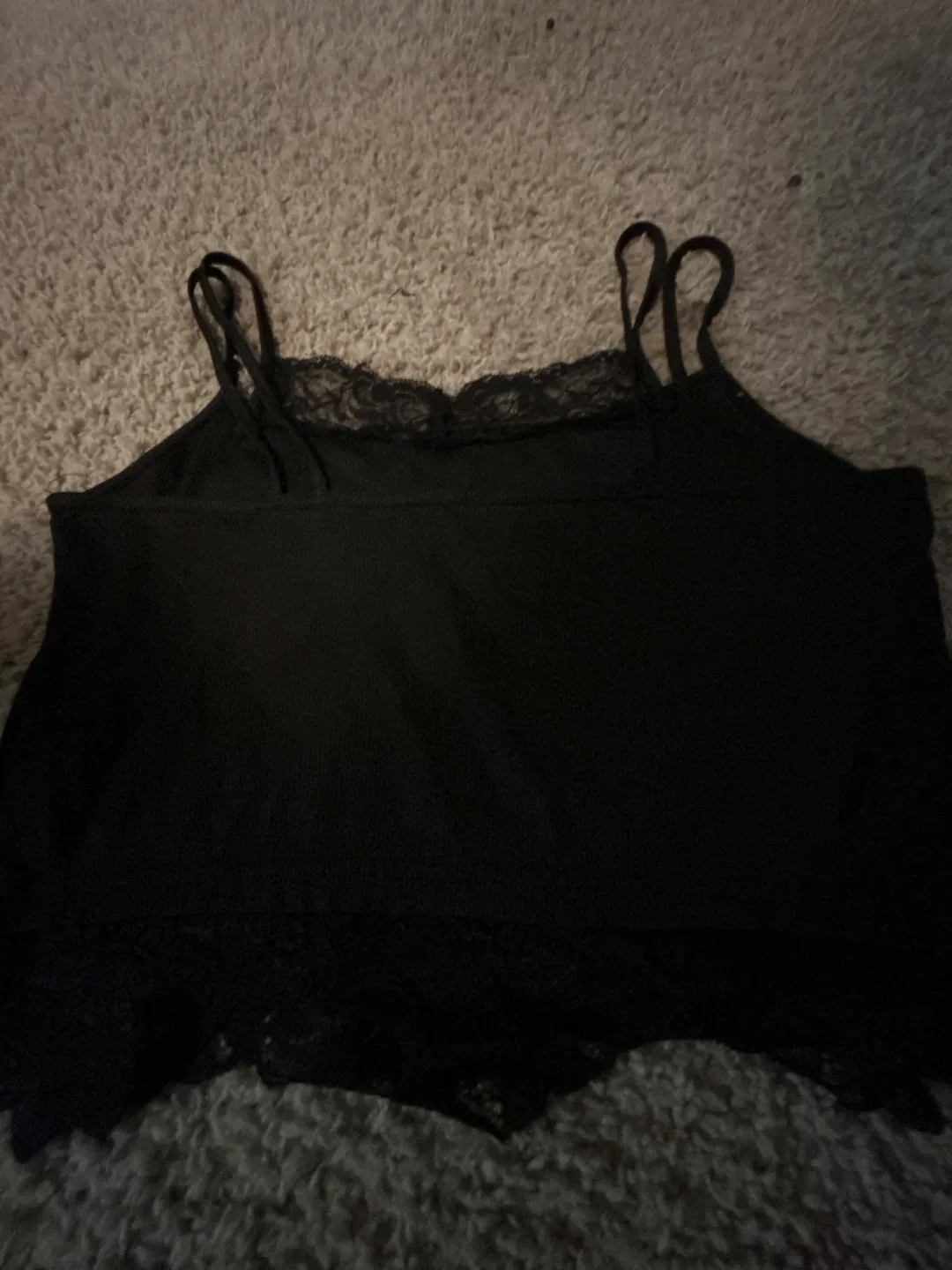 Black Lace Trim Tank Top image indicator(2)