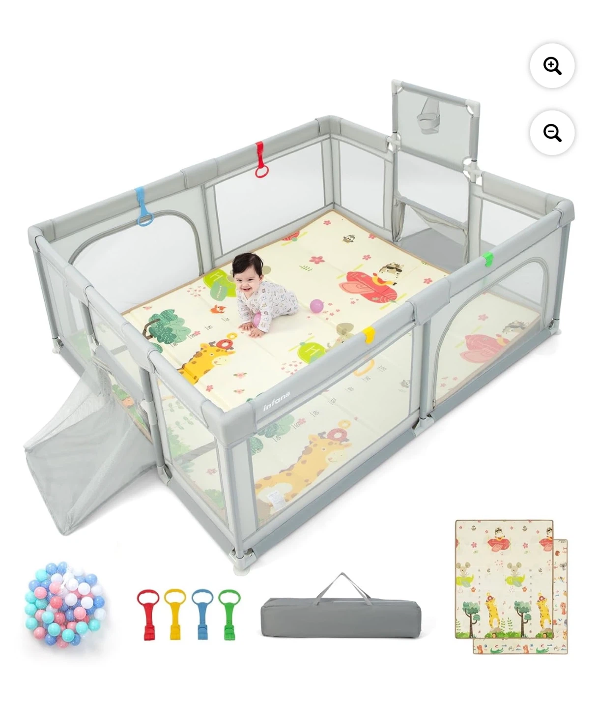 Infans Baby Playpen with Mat & Balls