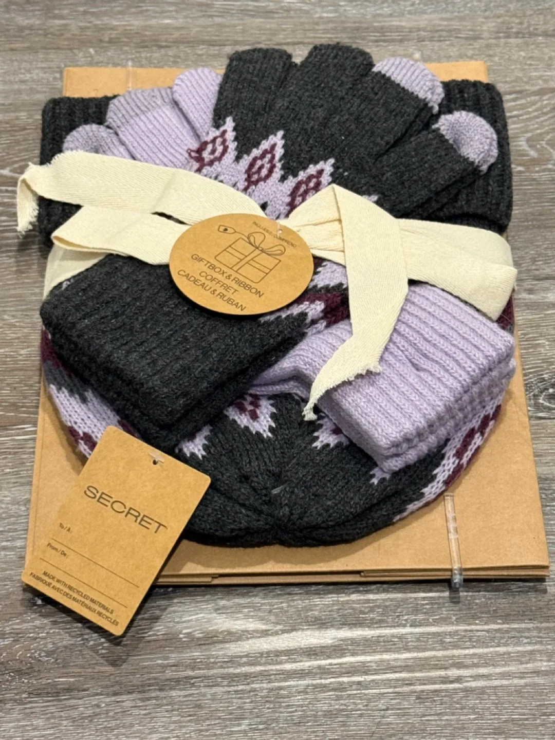 Ladies Secret Hat, Gloves & Scarf Set - One Size thumbnail