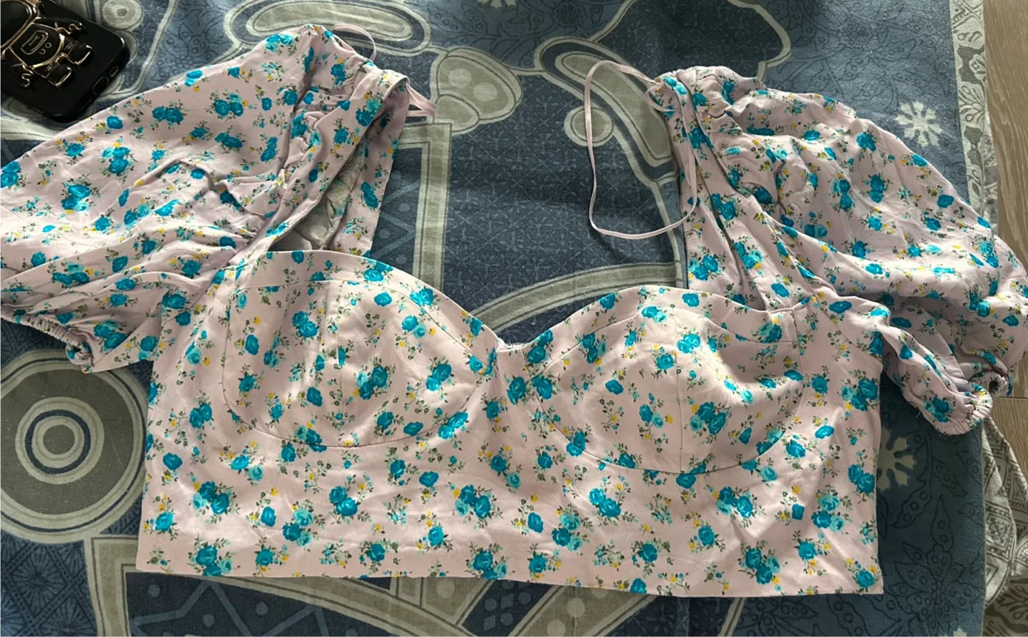 Zara Floral Corset Top - Size XL thumbnail