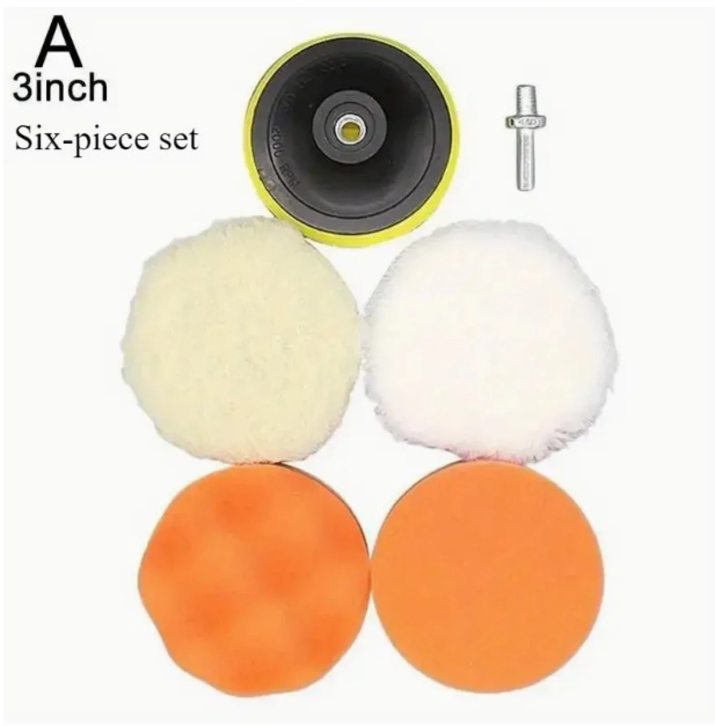 3 Inch Car Polishing Pad Kit - Six Piece Set