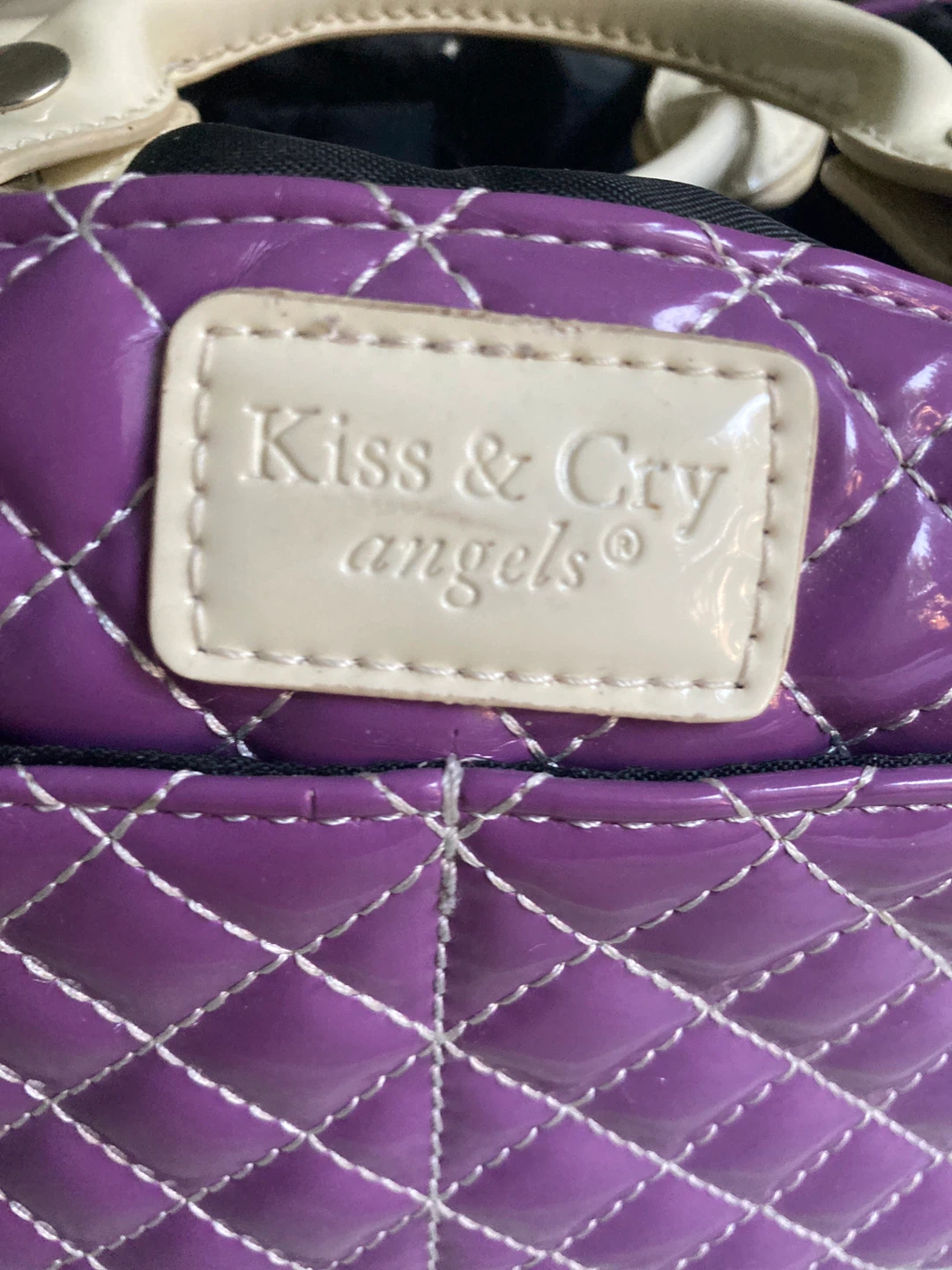Kiss & Cry Angels Purple Quilted Handbag - photo 2