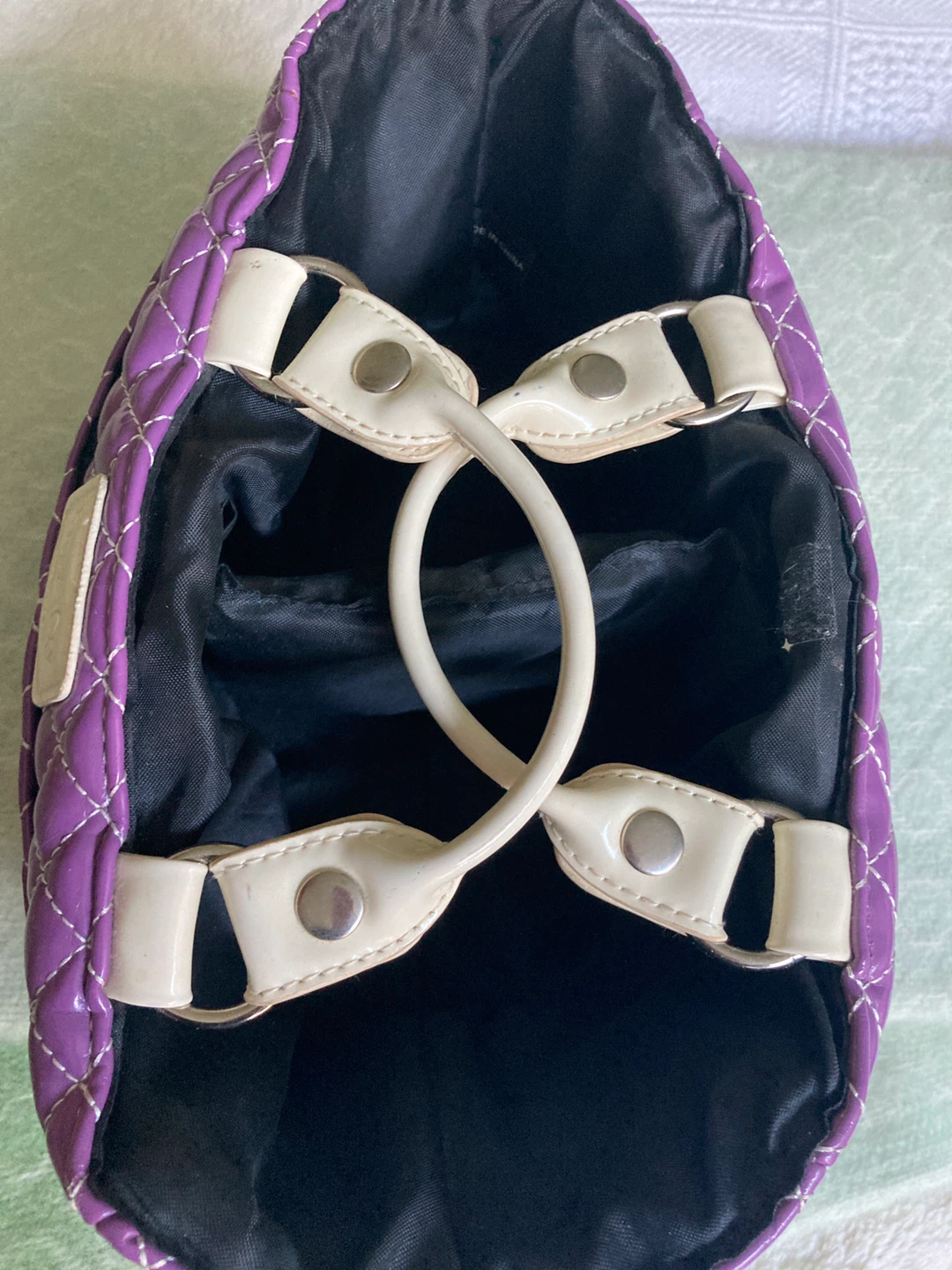 Kiss & Cry Angels Purple Quilted Handbag - photo 3