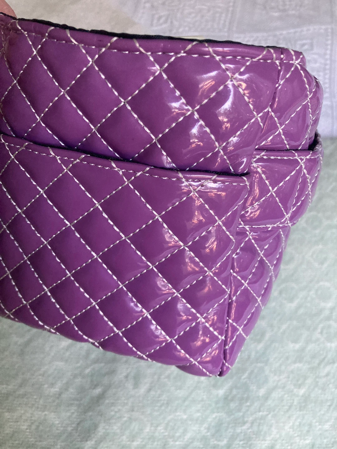 Kiss & Cry Angels Purple Quilted Handbag - photo 4