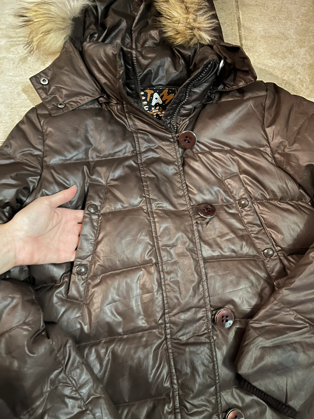 Women’s Brown Puffer Jacket (M) - photo 3