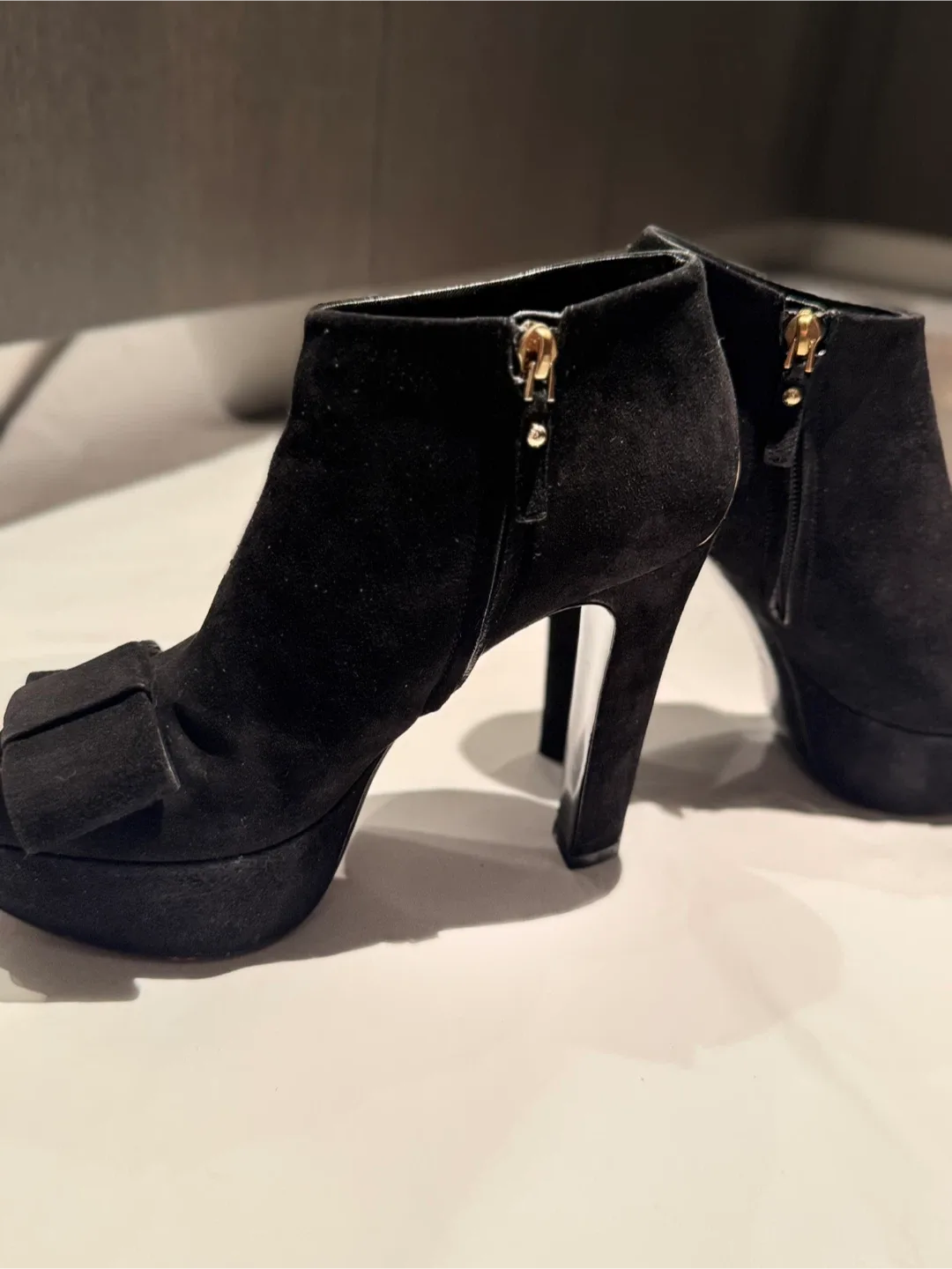 Louis Vuitton Black Suede Heels - Size 38 image indicator(5)
