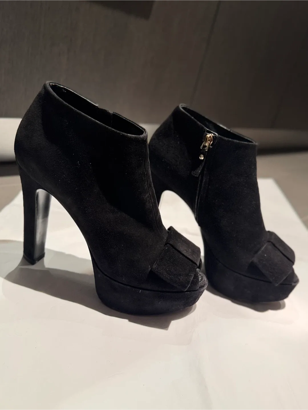 Louis Vuitton Black Suede Heels - Size 38 image indicator(9)