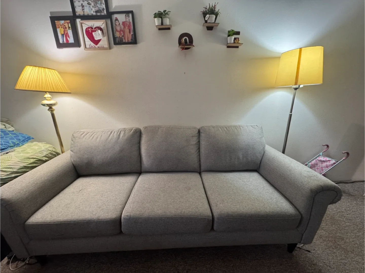 Grey Sofa and White Coffee Table Set image indicator(2)