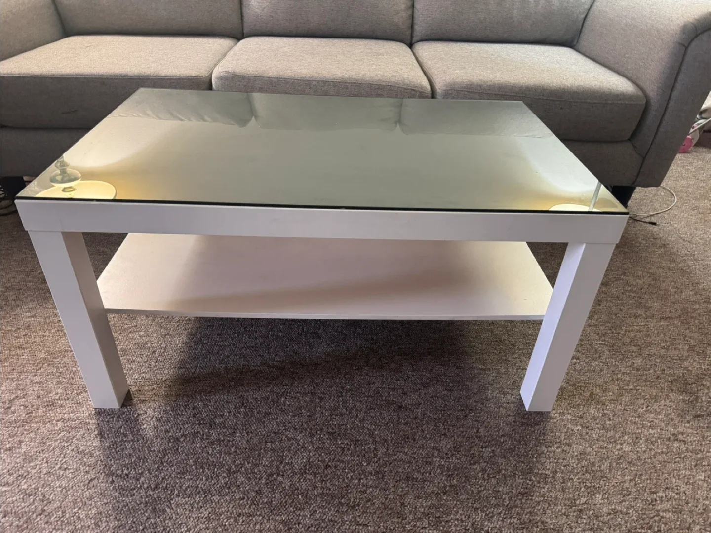 Grey Sofa and White Coffee Table Set image indicator(4)