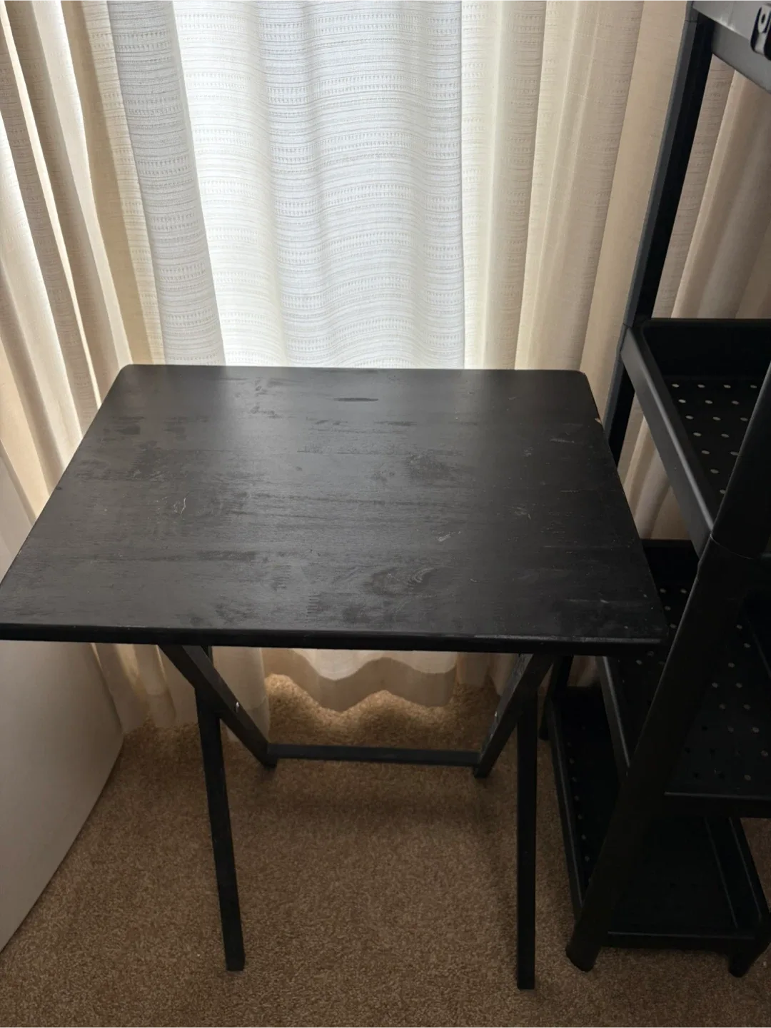 Black Folding Table & Shelf Set image indicator(4)