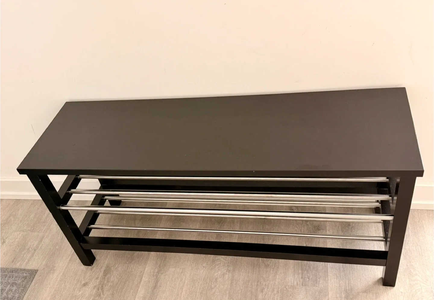 IKEA Shoe Bench with Metal Racks - Like New! thumbnail