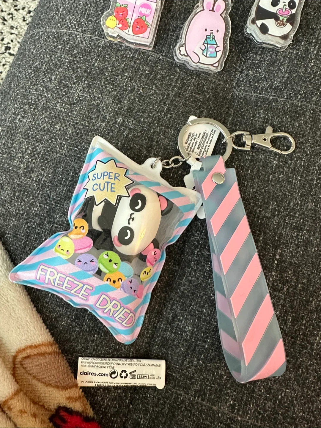 Claire's Super Cute Freeze Dried Panda Keychain thumbnail