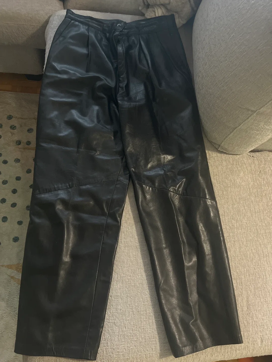 Danier Black Leather Pants Size 6 thumbnail