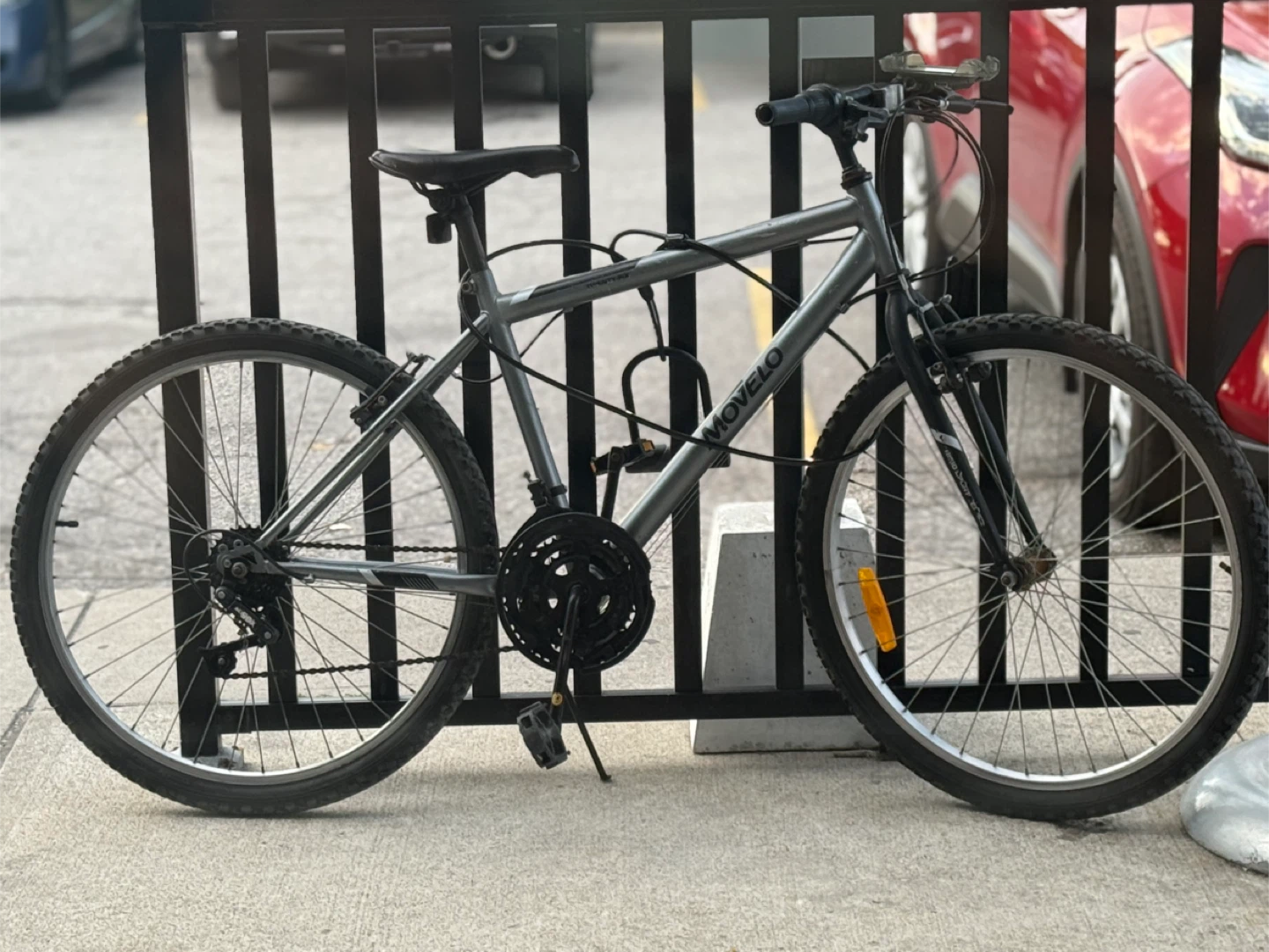 Bicycle and helmet and bike rock and phone holder