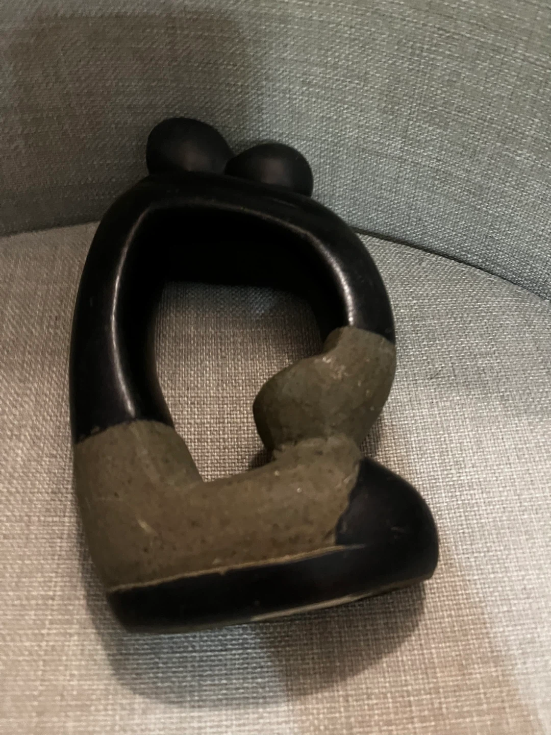 African Stone Loving Couple Sculpture - photo 3