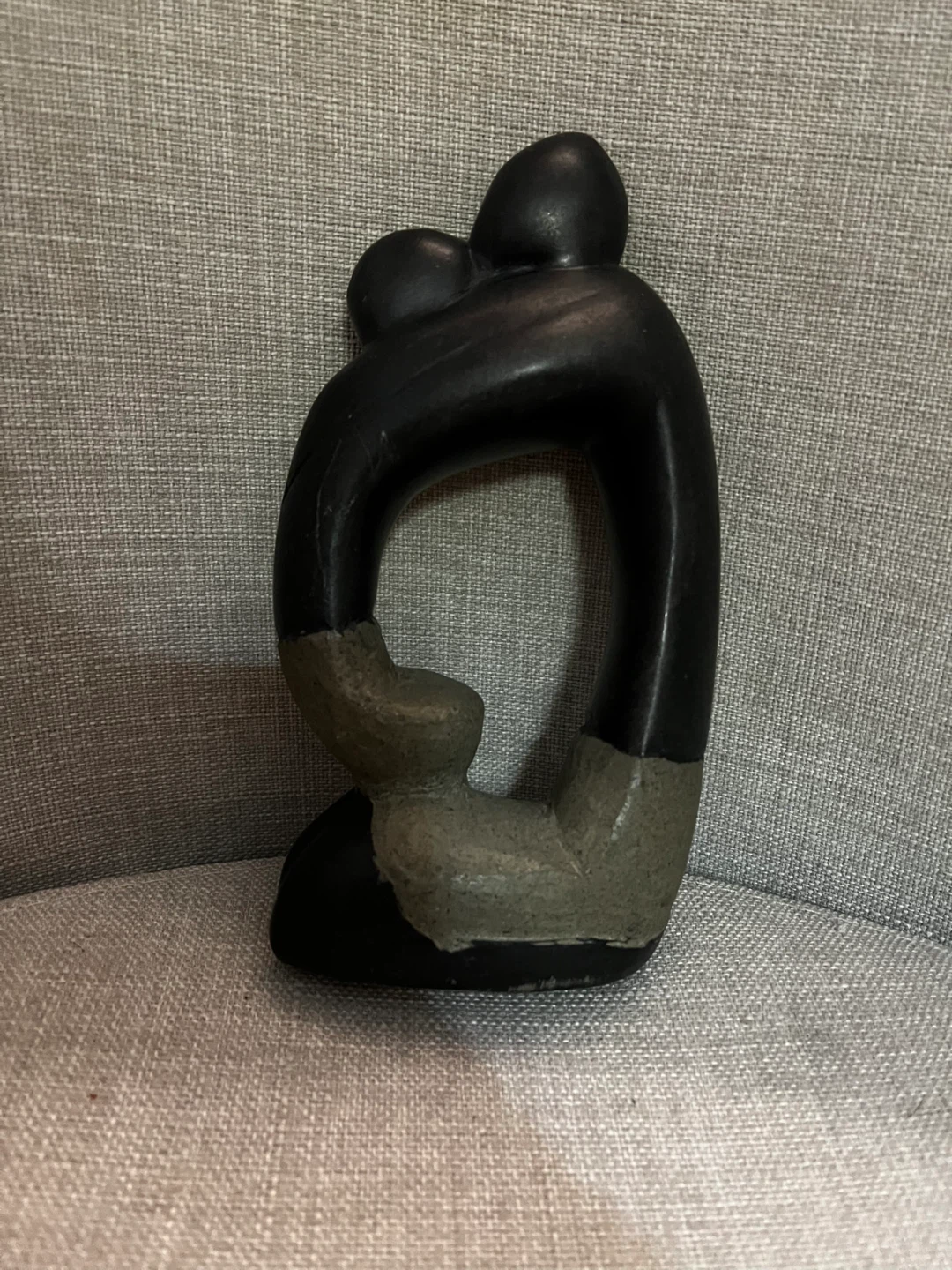 African Stone Loving Couple Sculpture