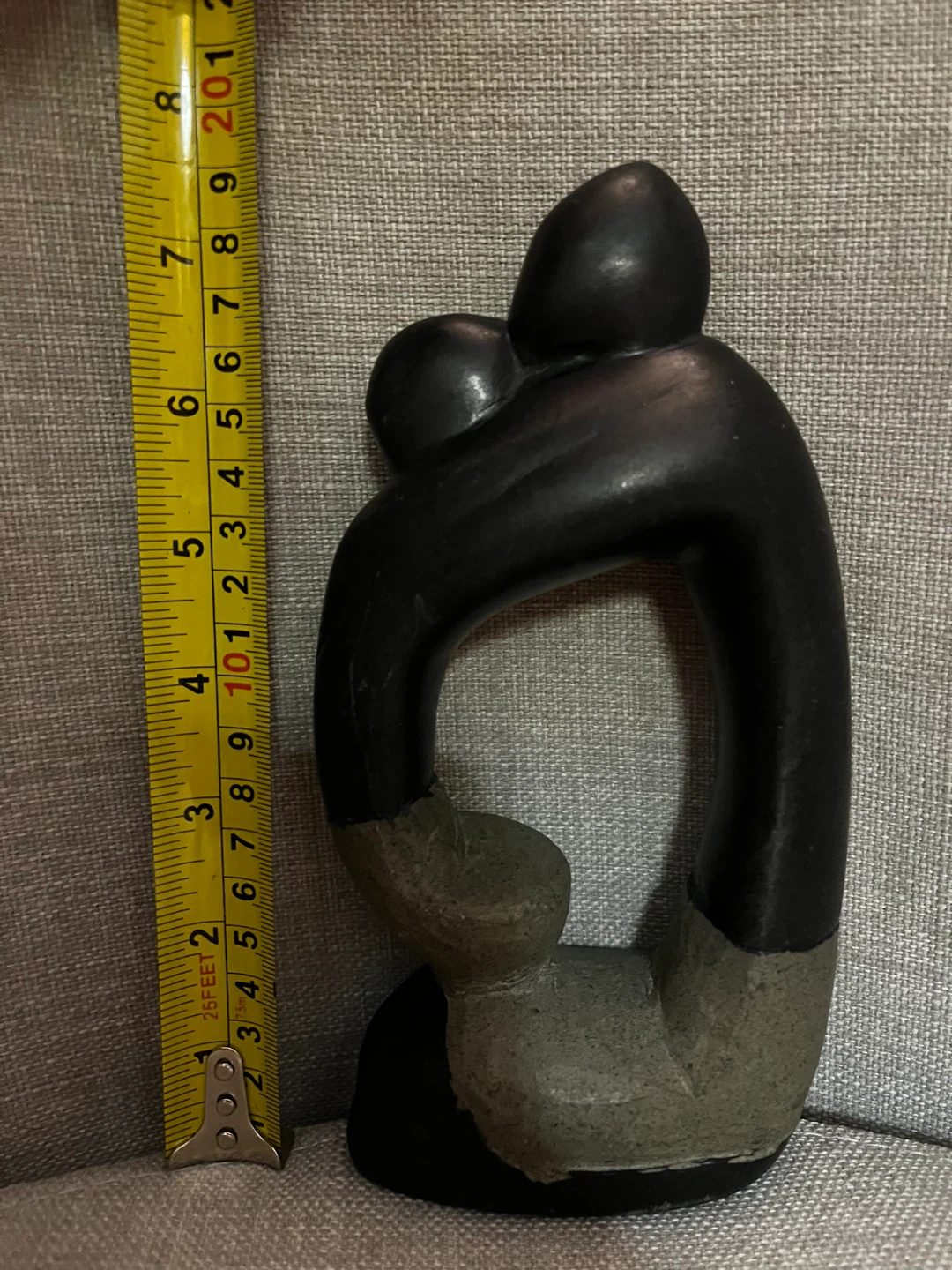 African Stone Loving Couple Sculpture - photo 2