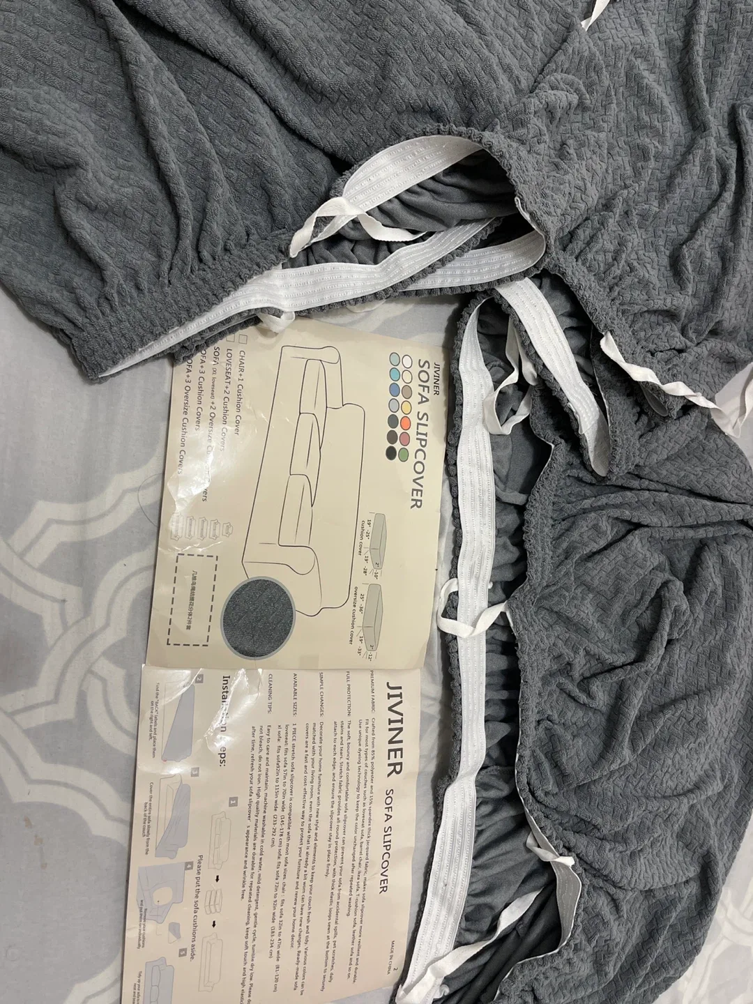 Brand new 3 sofa seat cover only , Jiviner Sofa Slipcover - Grey image indicator(2)