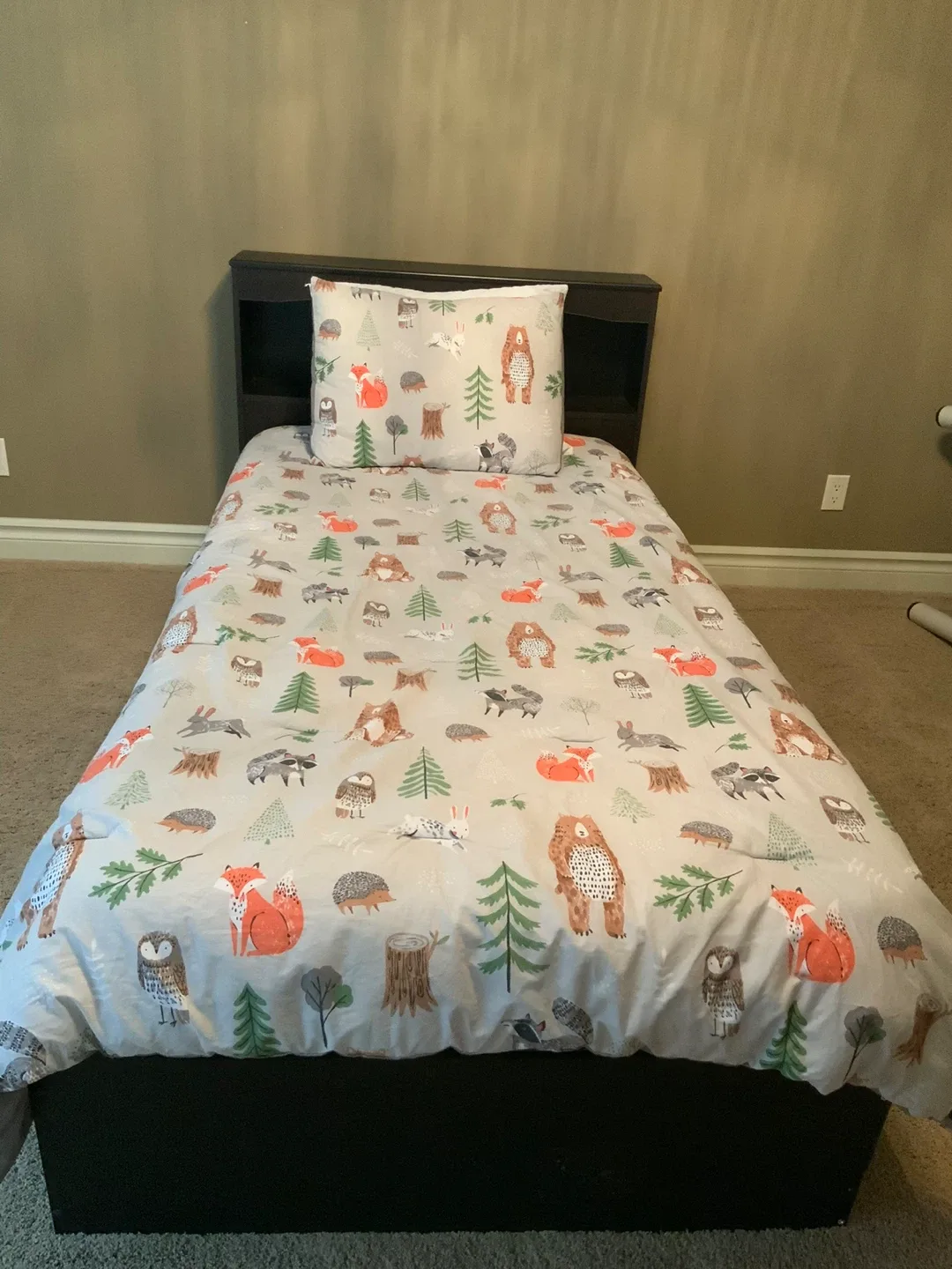 Twin Size Bed Frame with Storage and Headboard thumbnail