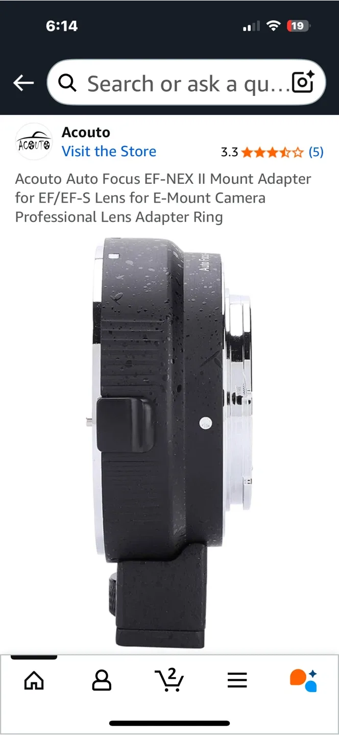 Acouto Auto Focus EF-NEX II Mount Adapter image indicator(4)