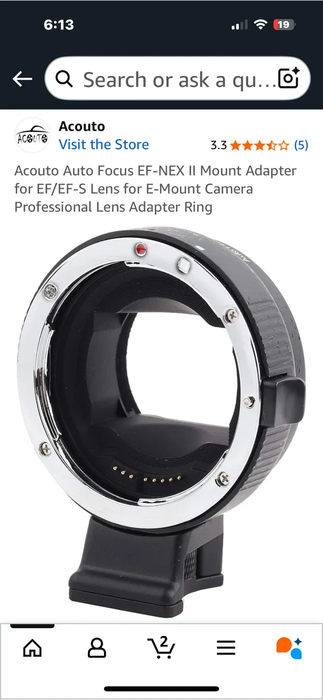 Acouto Auto Focus EF-NEX II Mount Adapter image indicator(2)