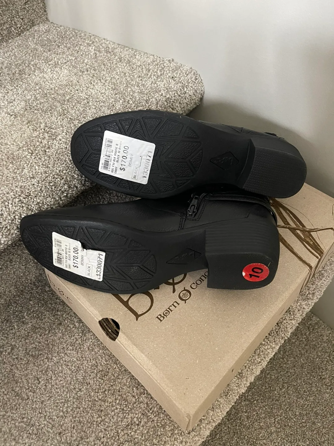 NEVER WORN BOC Black Ankle Boots Size 10 M/W image indicator(8)