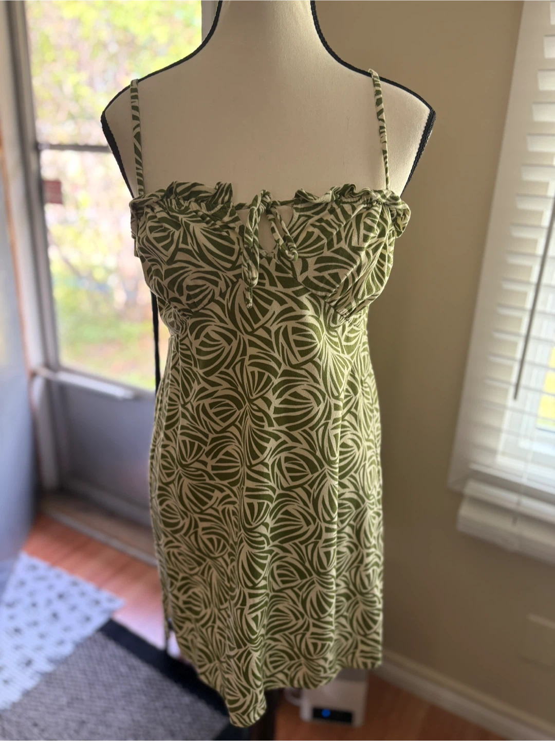 Green & White Sundress