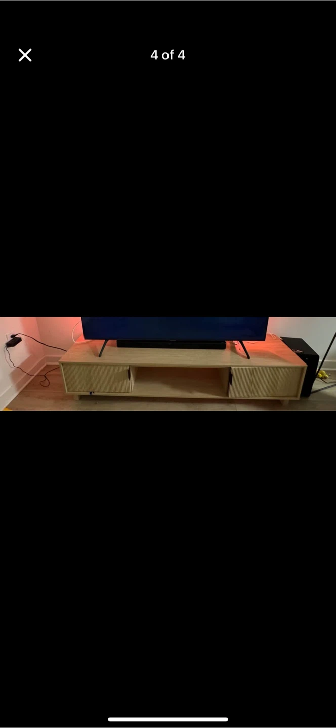 70" Light Oak Wood Media Console - photo 2