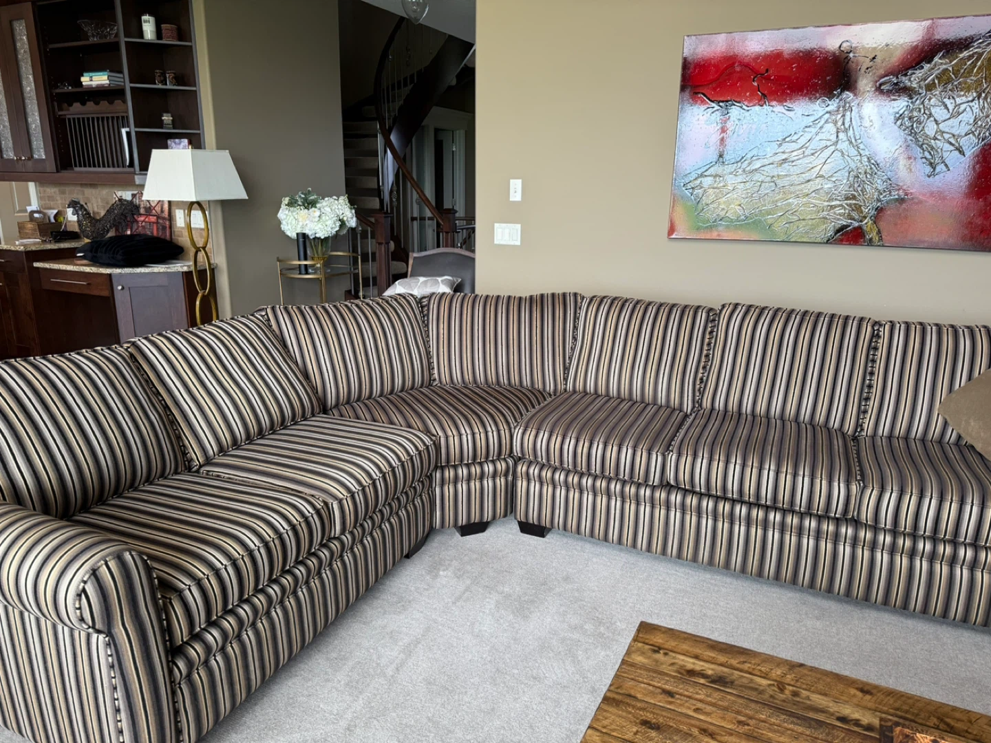 Striped Sectional Sofa