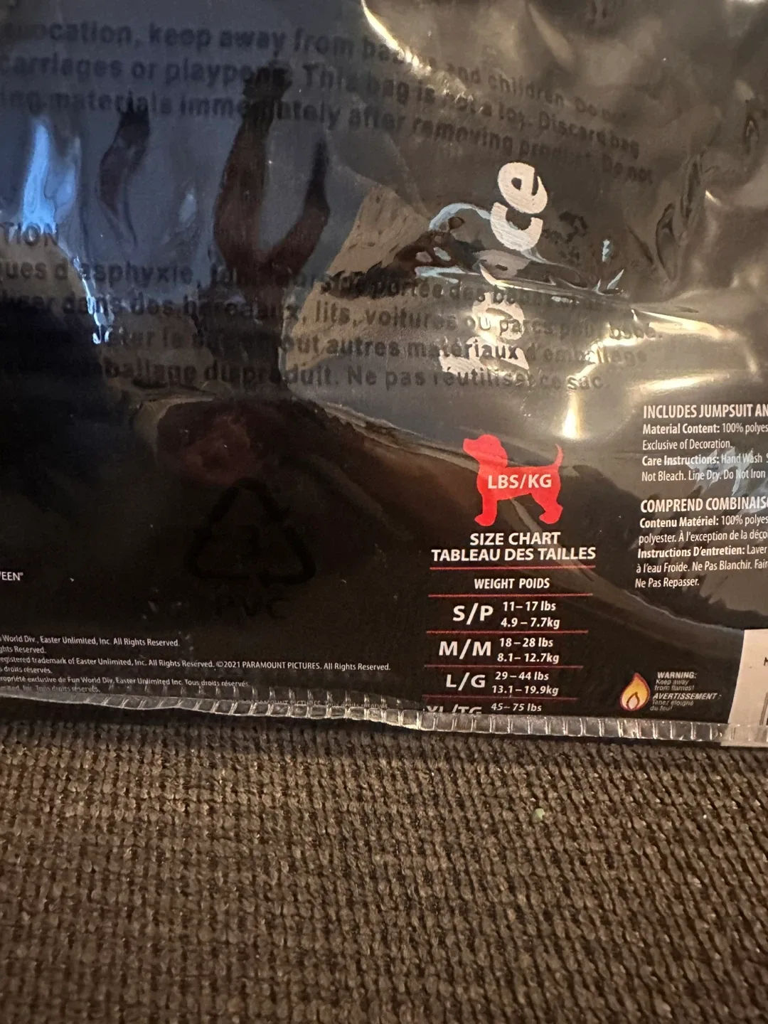 Ghost Face Pet Costume - size small image indicator(2)