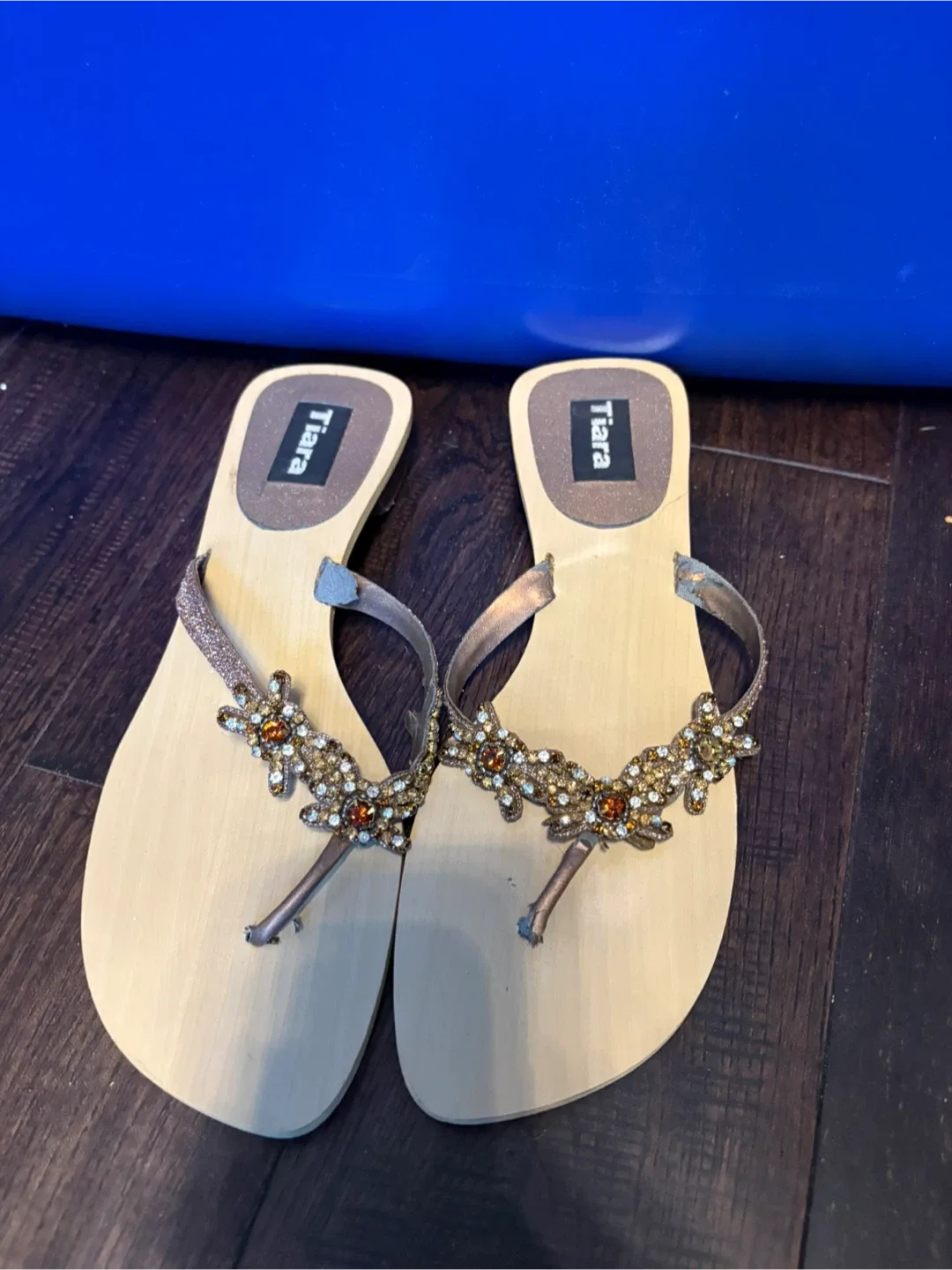 Tiara Flip Flops with Embellishments