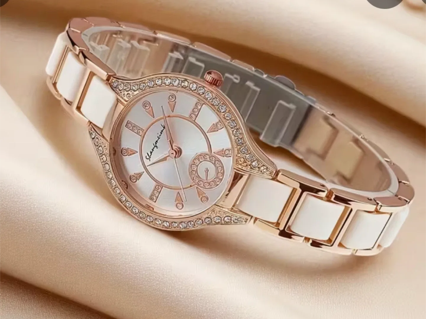 Shangmeish Rose Gold & White Ladies Watch image indicator(2)