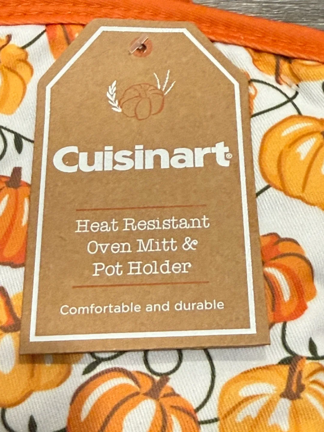 New Cuisinart Oven Mitt & Pot Holder Set - Pumpkin Print image indicator(2)