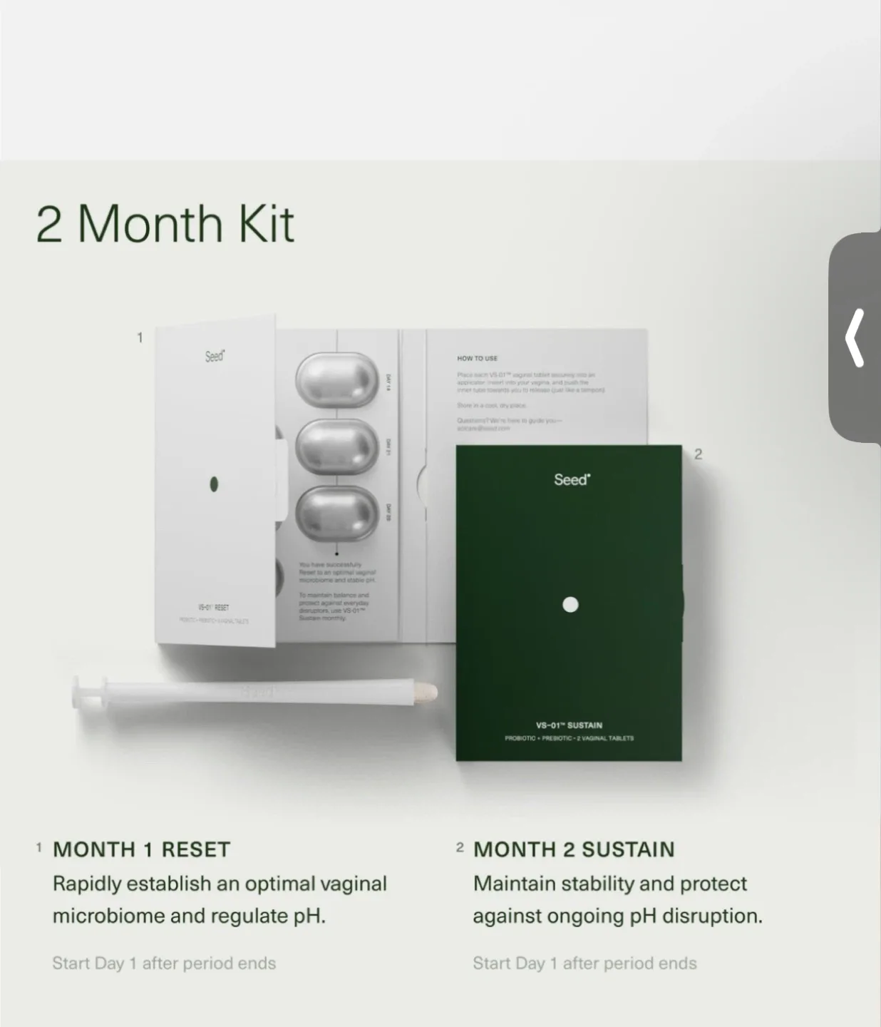 Seed VS-01 Vaginal Synbiotic 2-Month Starter Kit image indicator(4)