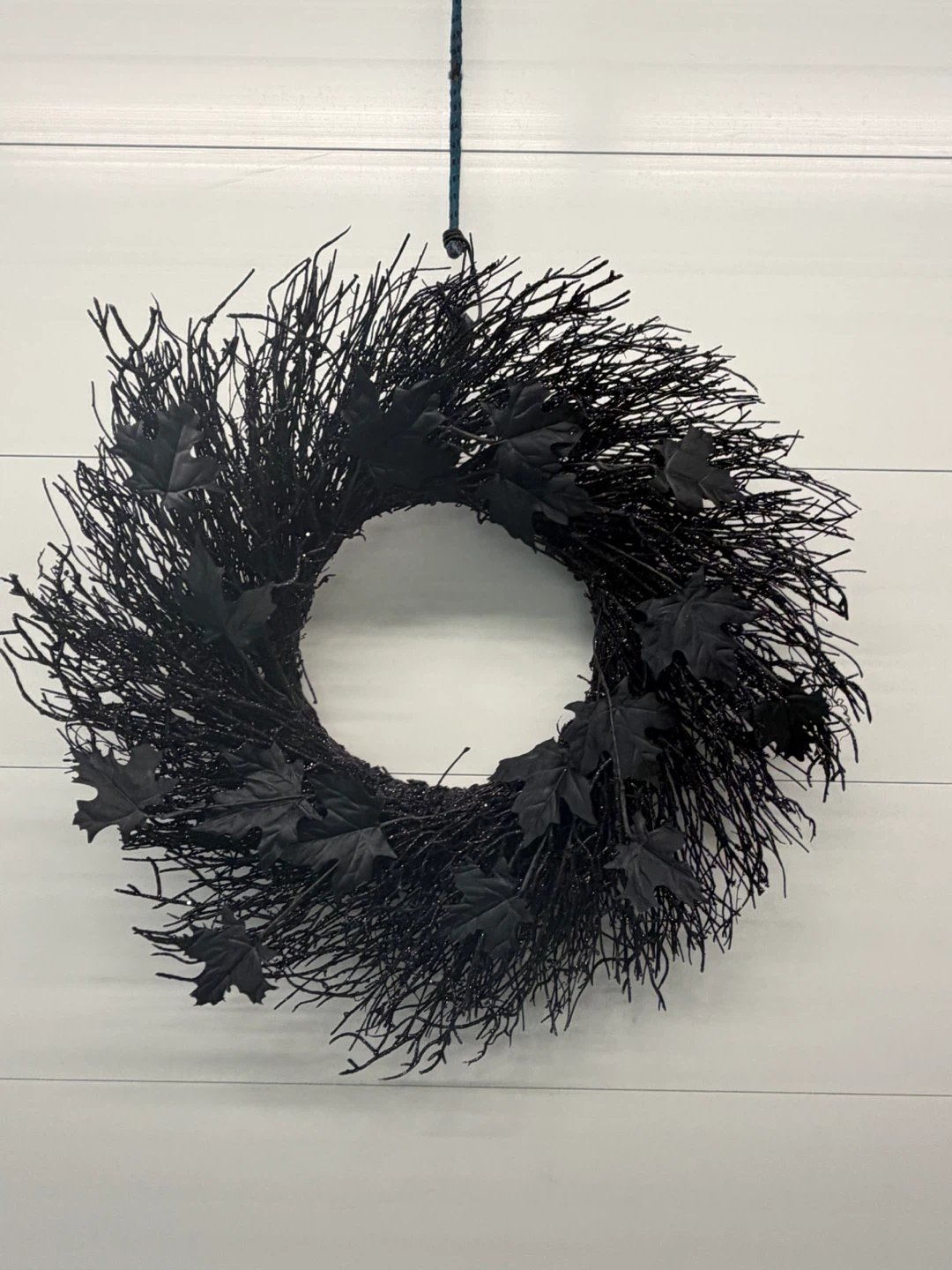 Black Halloween Wreath, 24 inch