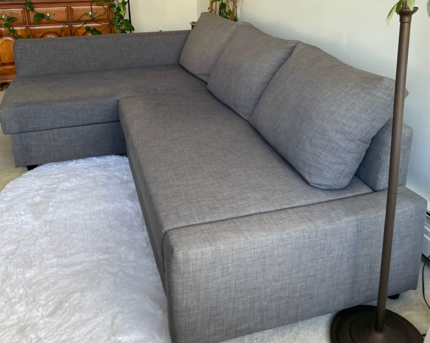 Grey Sleeper Sectional Sofa with Storage - photo 4