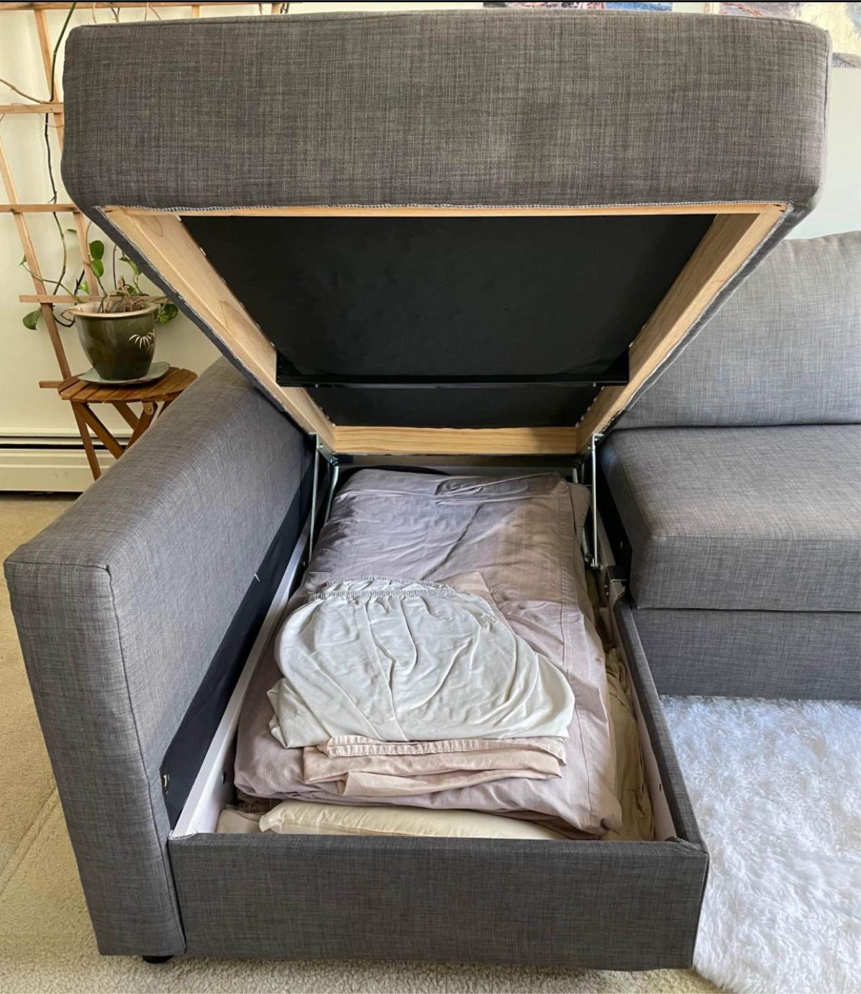 Grey Sleeper Sectional Sofa with Storage - photo 5