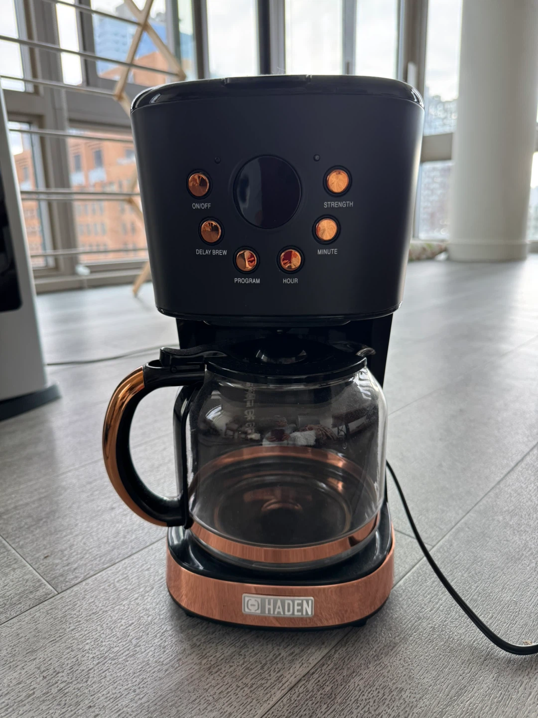 Haden Black & Copper Coffee Maker