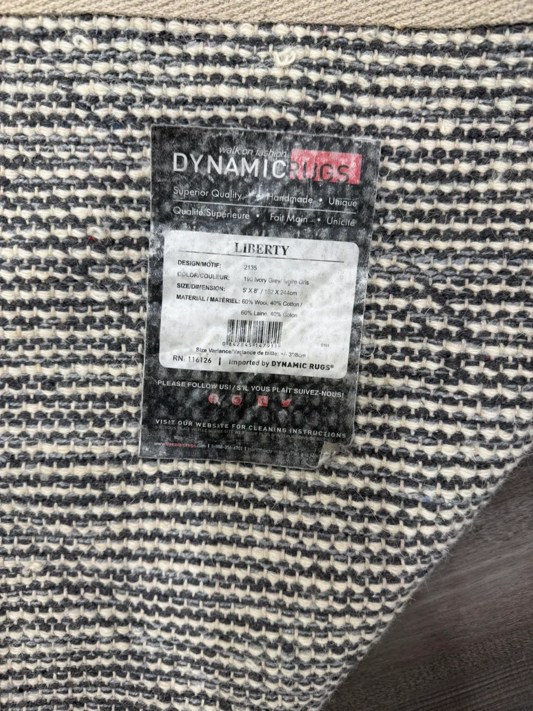 Dynamic Rugs Liberty 5' x 8' Ivory/Gray Rug image indicator(2)