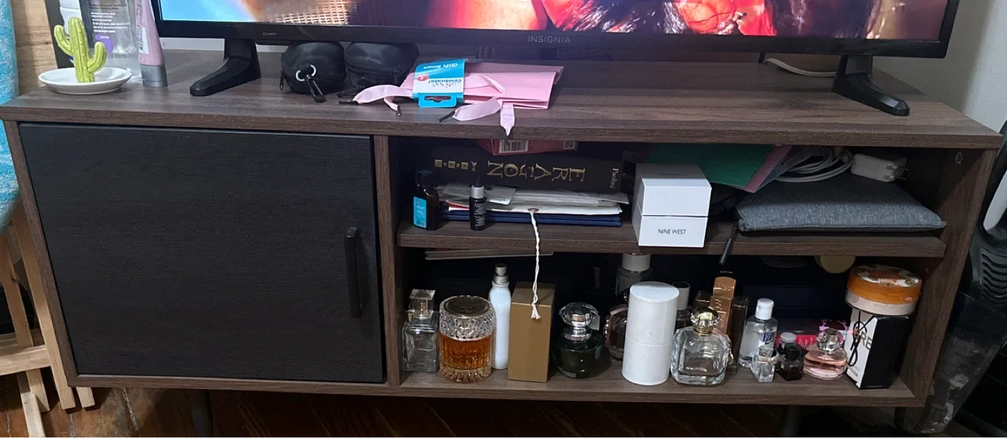 Brown TV Stand with Cabinet