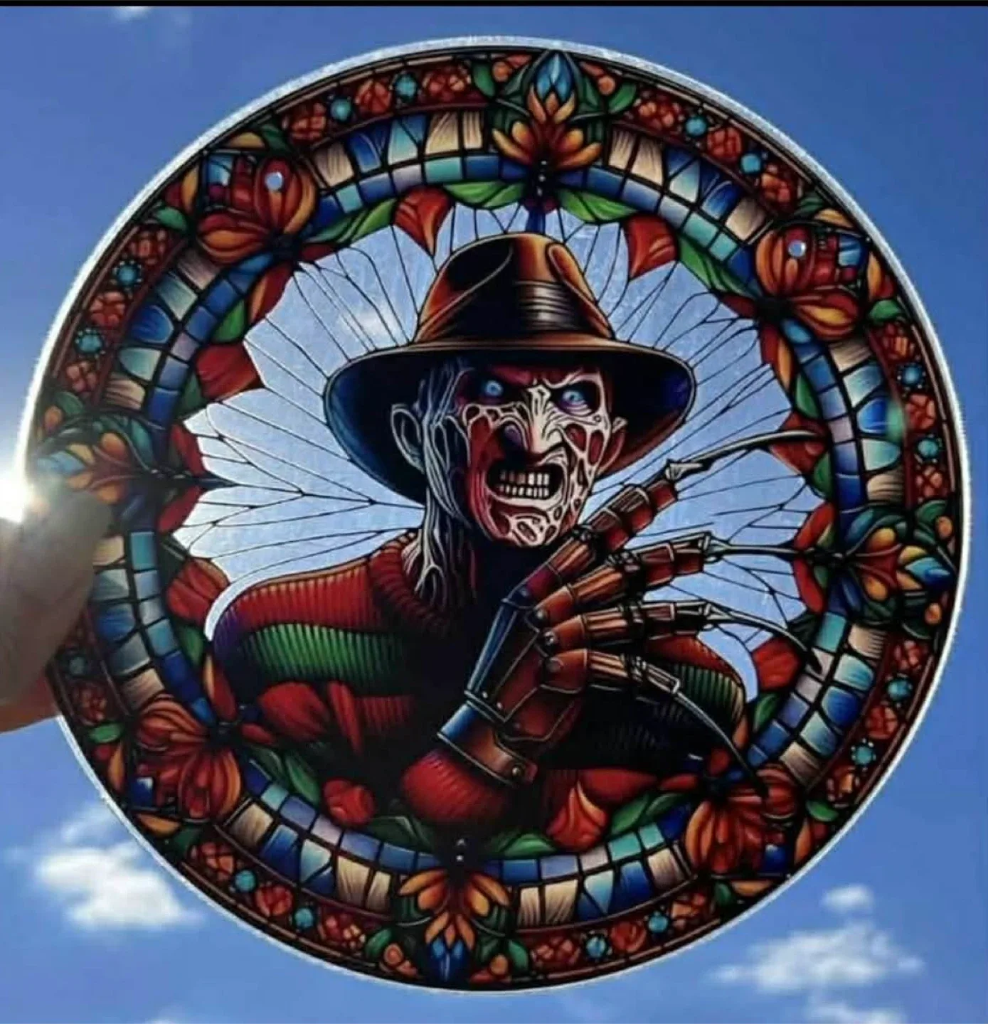 2D acrylic suncatcher.  Freddy Kruger , Nightmare on Elm Street