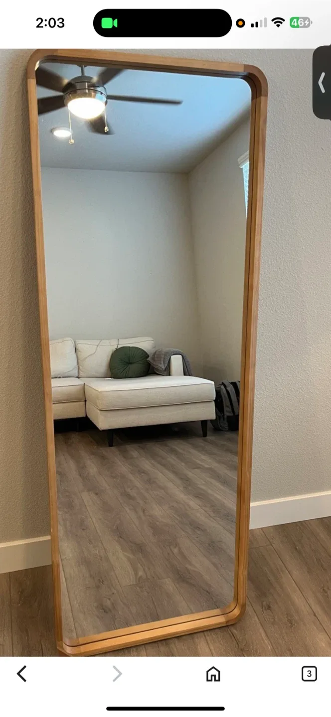Full Length Mirror with Wood Frame