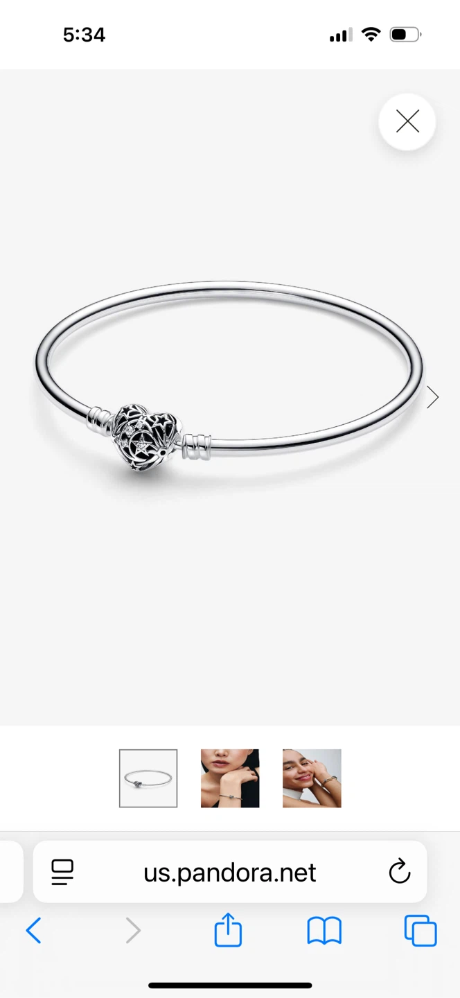 New Pandora Heart Clasp Bangle - photo 2