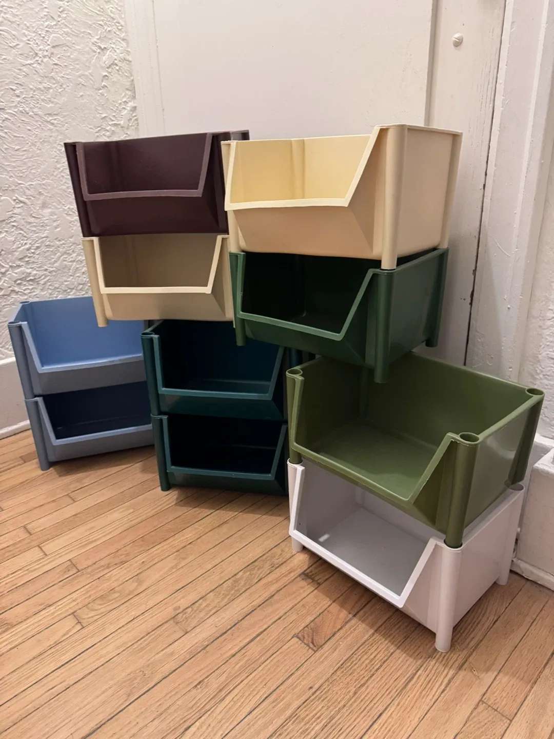 Multi-Colour Stackable Storage Bins 10 Pieces