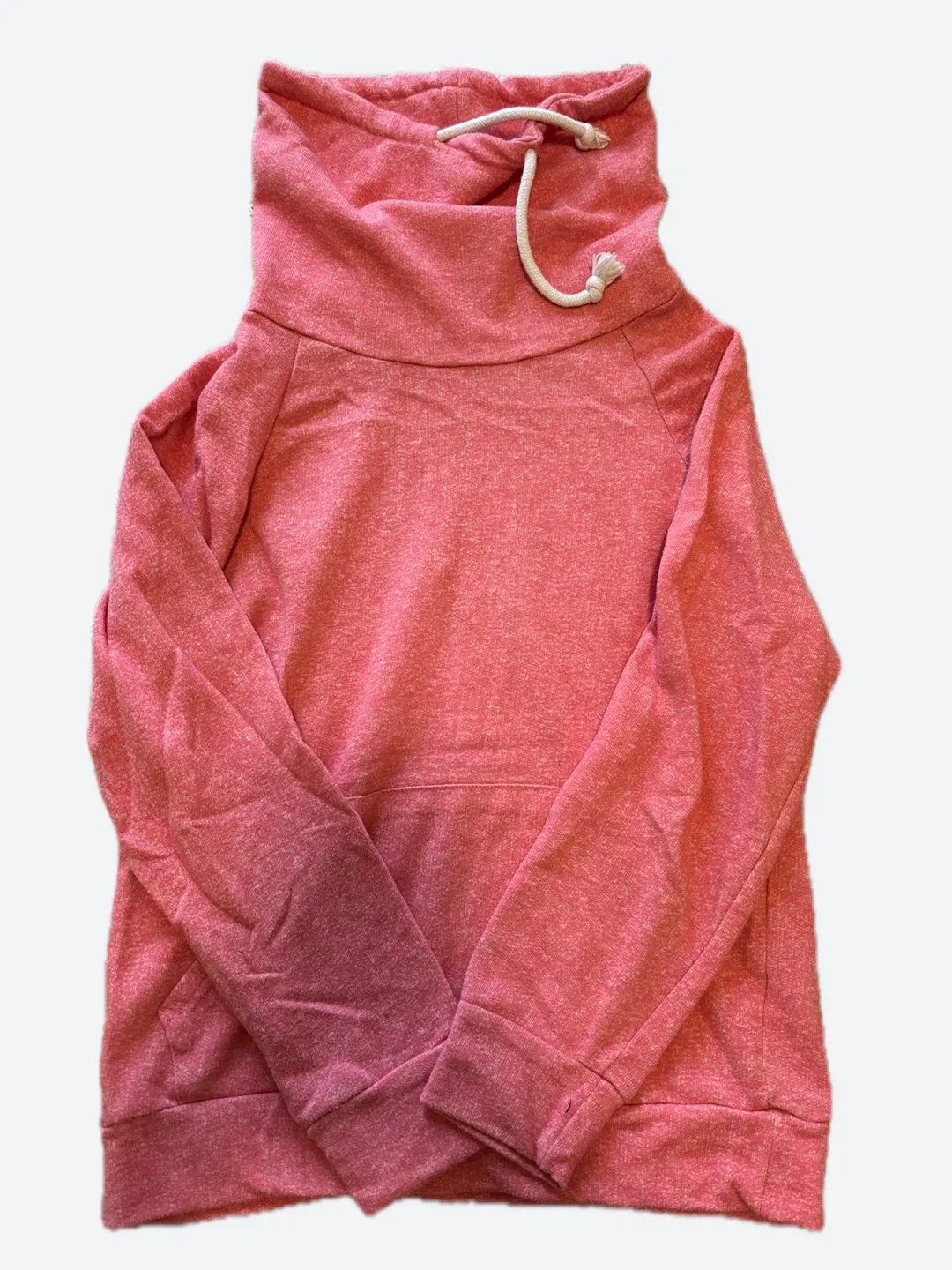 Pink Cowl Neck Hoodie - Size L thumbnail
