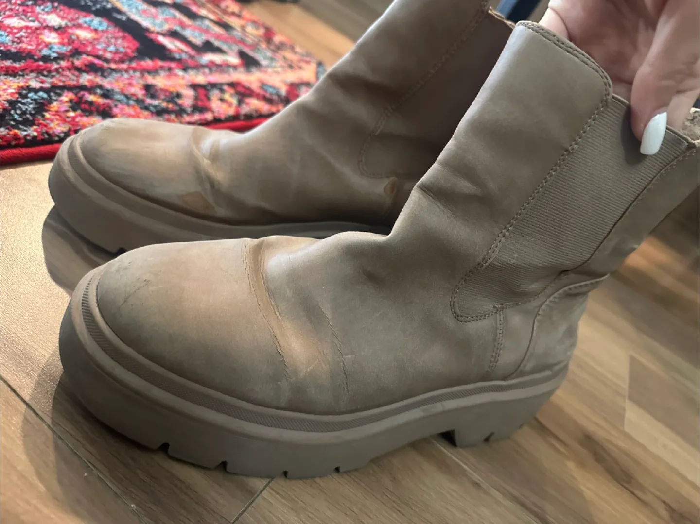 Beige Ankle Boots, Size 8.5 image indicator(3)