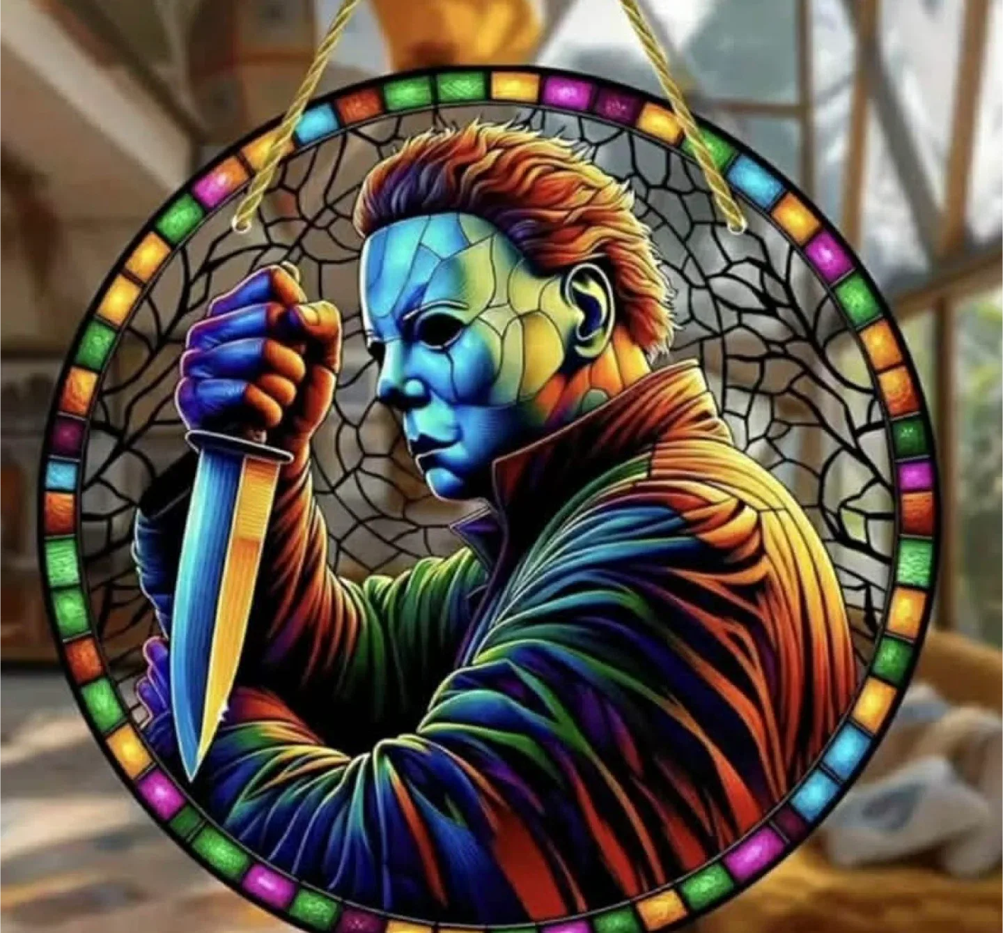 2D acrylic suncatcher,  Michael Myers, Halloween  movies