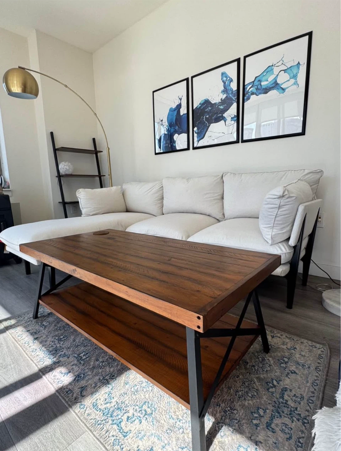 Rustic Wood & Metal Coffee Table